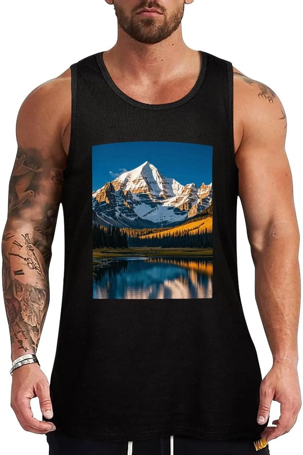Tank Tops Men Rocky Mountain Range Sleeveless Shirts for Men Summer Men's Slim Fit Underwear Men's Clothing