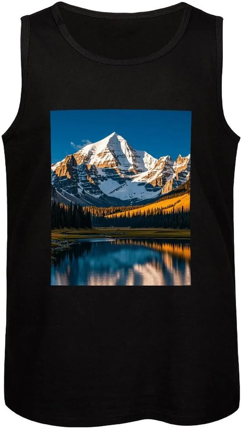 Tank Tops Men Rocky Mountain Range Sleeveless Shirts for Men Summer Men's Slim Fit Underwear Men's Clothing