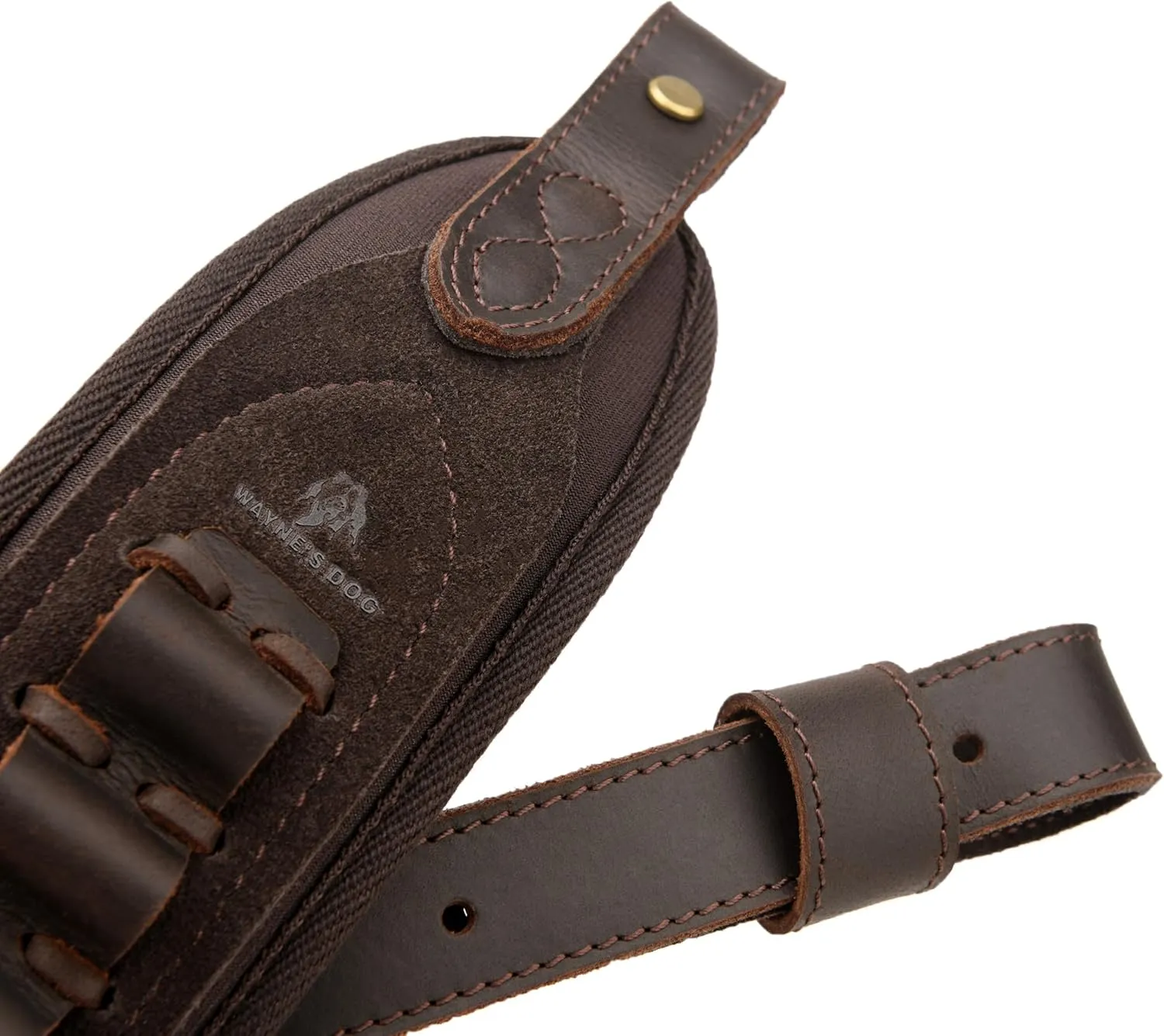 Tas Trost Leather Adjustable Cartridge Holder Sling, Hand Stitched Rifle Shoulder Sling for .30-30 .45-70 .22LR 12GA