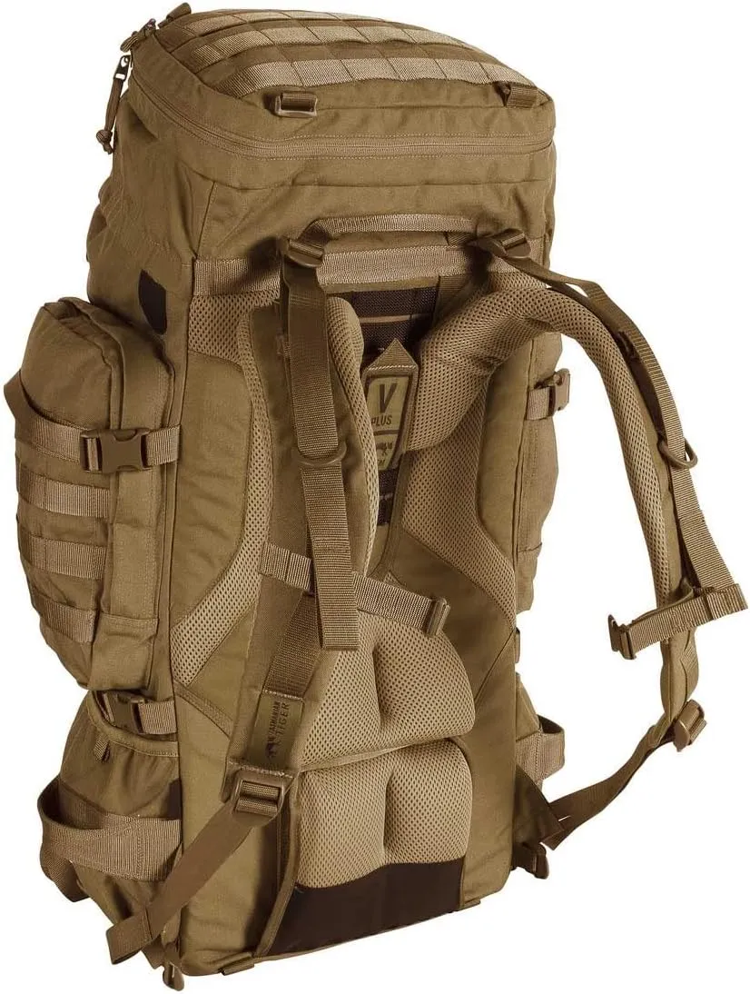 Tasmanian Tiger Raid Tactical Backpack MKIII - 52-Liter V2 Plus Carrying System with MOLLE System and Detachable Hip Strap, Coyote - 52 Liter