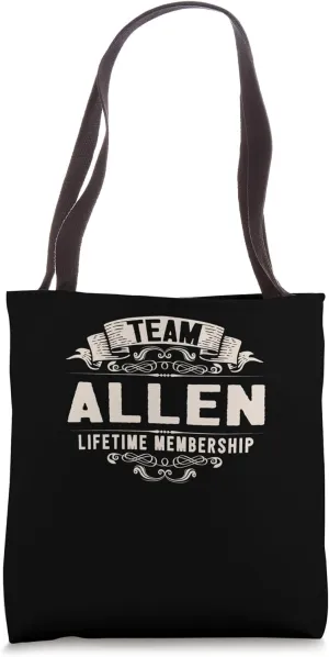Team Allen Lifetime Membership Retro Last Name Vintage Tote Bag