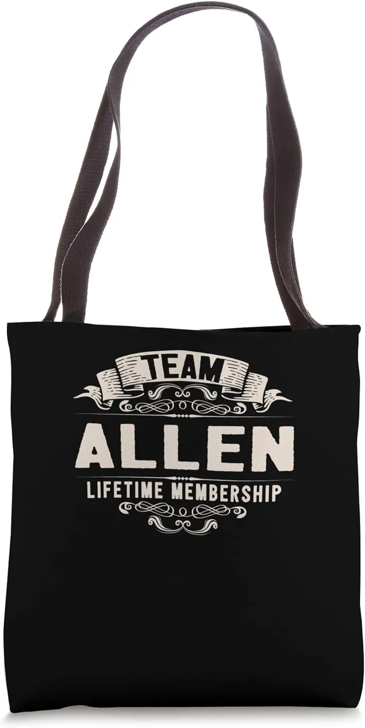 Team Allen Lifetime Membership Retro Last Name Vintage Tote Bag