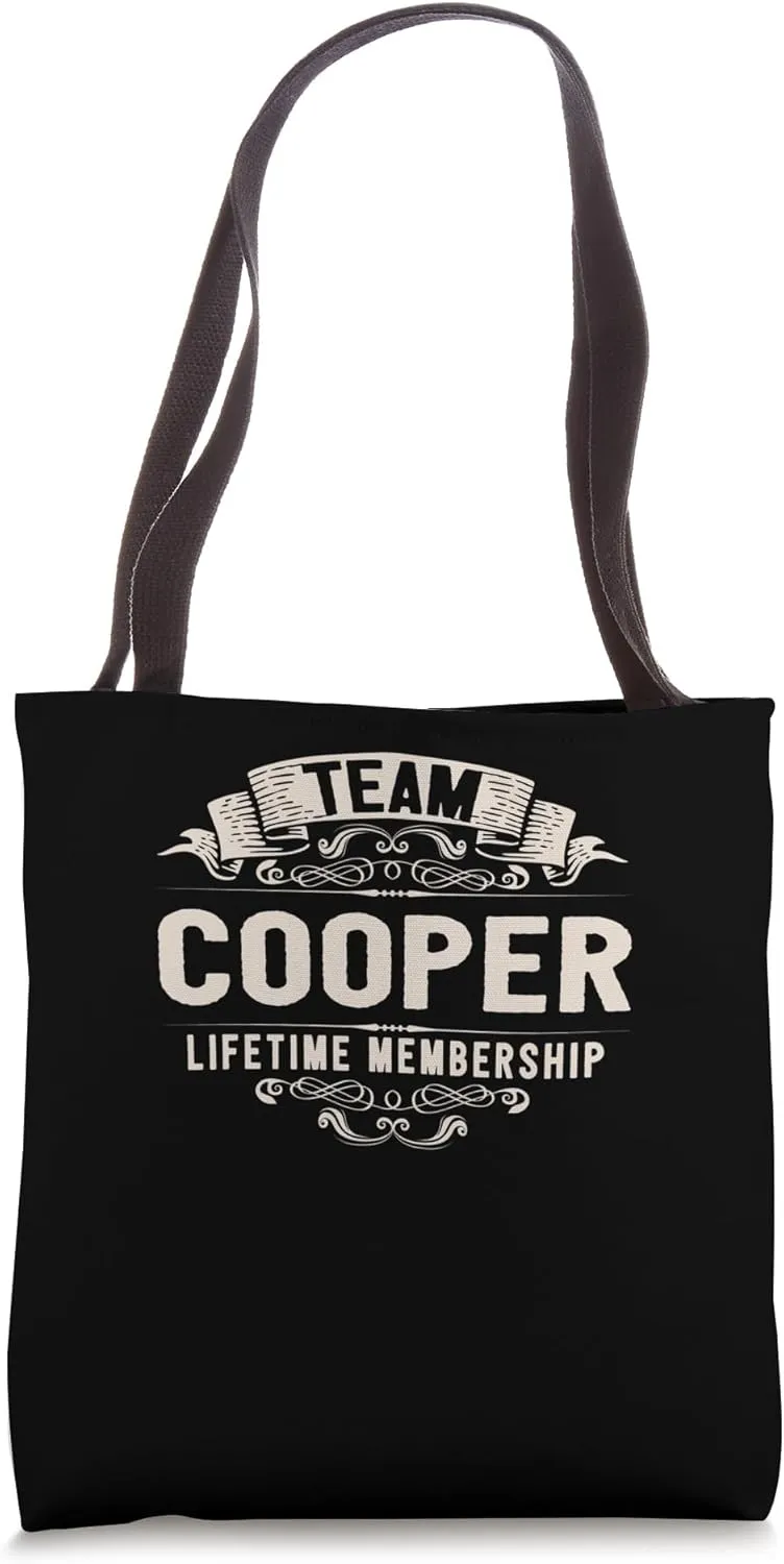 Team Cooper Lifetime Membership Retro Last Name Vintage Tote Bag