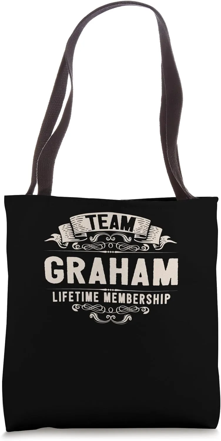 Team Graham Lifetime Membership Retro Last Name Vintage Tote Bag