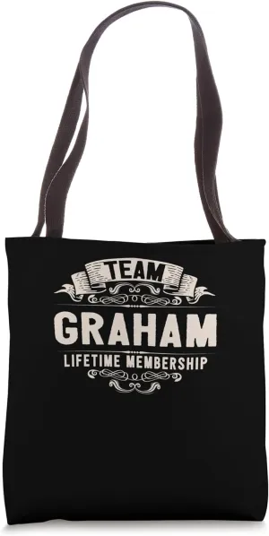Team Graham Lifetime Membership Retro Last Name Vintage Tote Bag