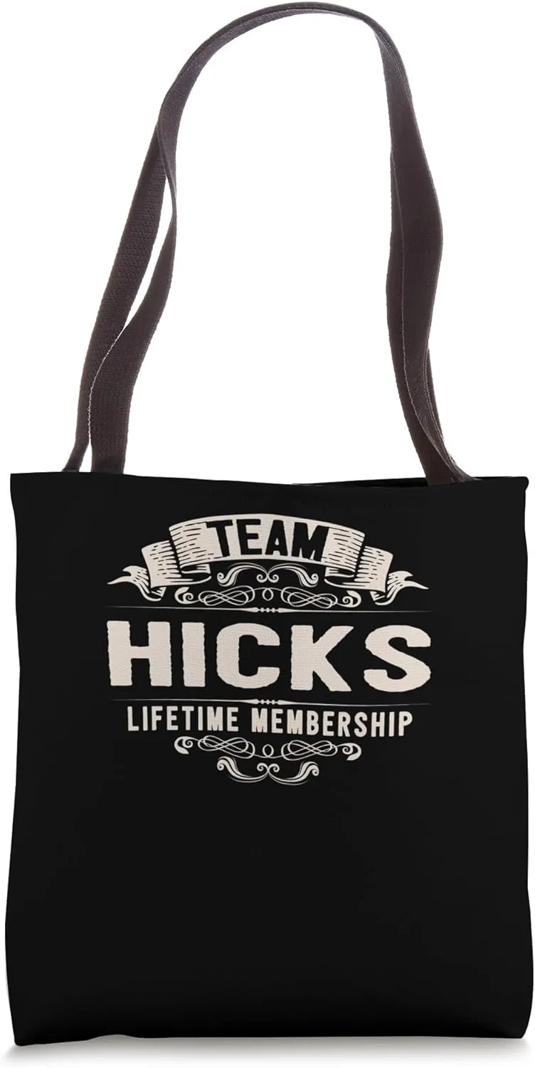 Team Hicks Lifetime Membership Retro Last Name Vintage Tote Bag