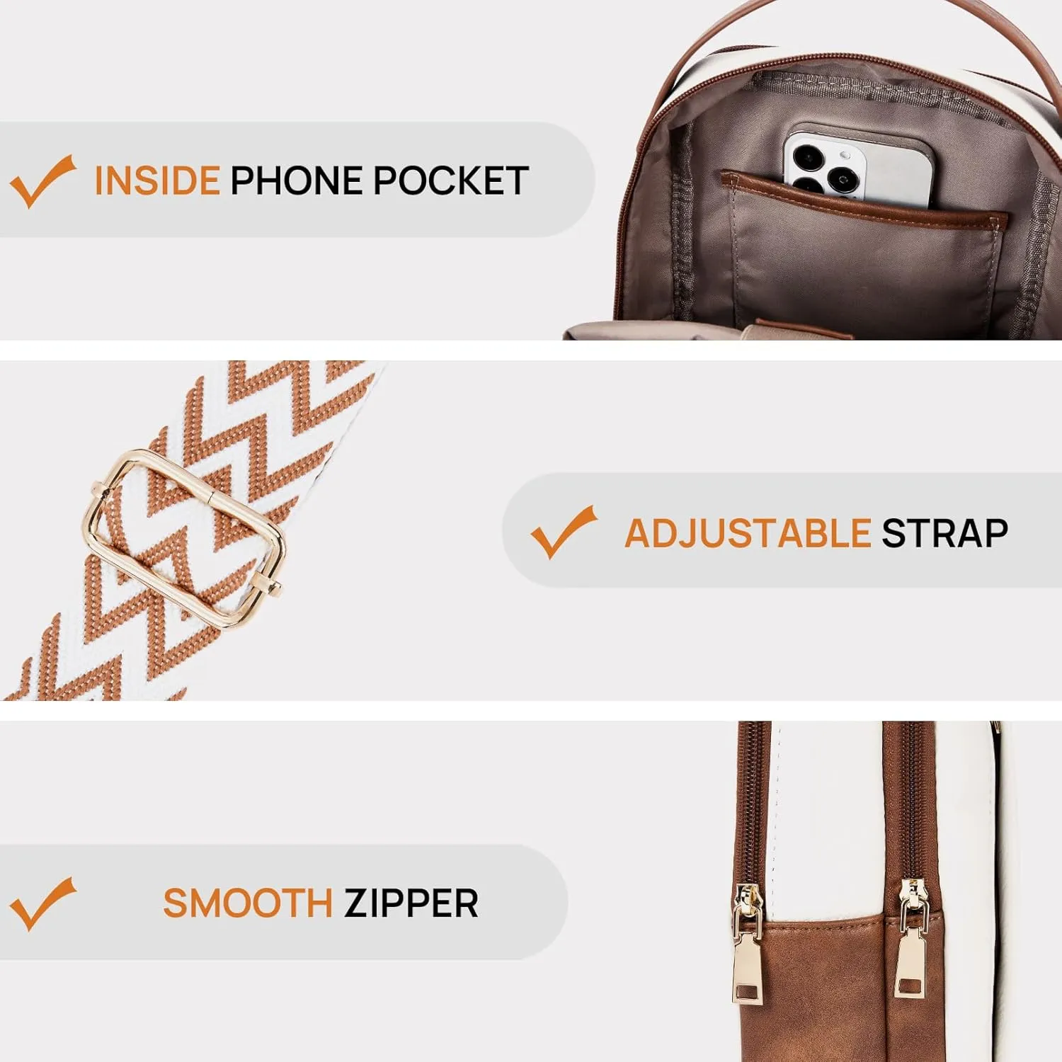 Telena Crossbody Sling Bags for Women, PU Leather Fanny Packs Cross Body Bag for Woman