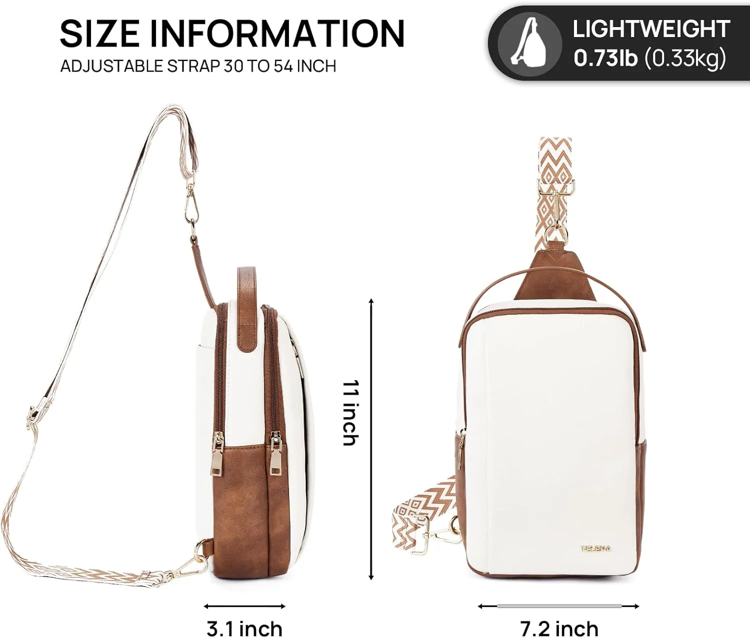 Telena Crossbody Sling Bags for Women, PU Leather Fanny Packs Cross Body Bag for Woman
