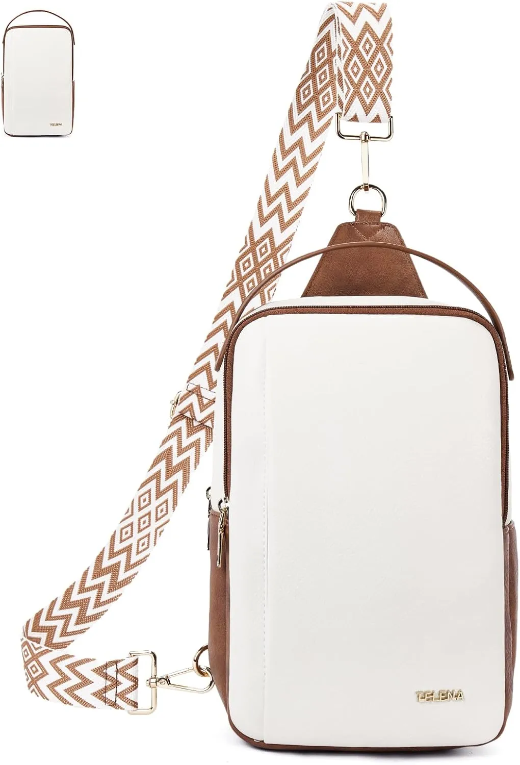 Telena Crossbody Sling Bags for Women, PU Leather Fanny Packs Cross Body Bag for Woman