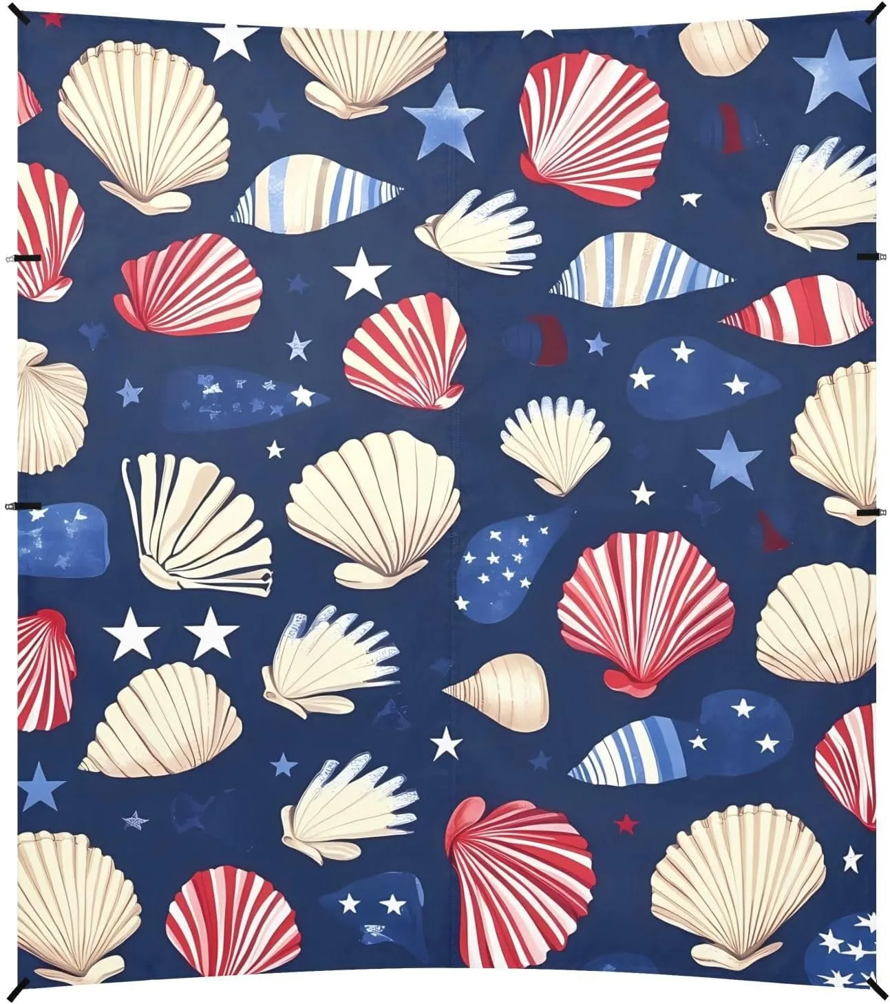 Tents Beach Tent with Sand Anchor, Shell America Flag Pattern Red Blue Portable Canopy Sunshade - 9' x 10' - Sandbags & Reinforced Corners & Stability Poles Sun Shelter Outdoor Camping