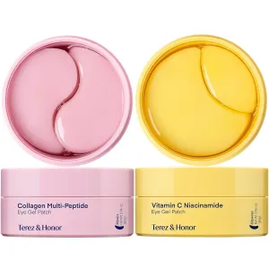 TEREZ & HONOR Peptide Collagen Under Eye Patches & Vitamin C Niacinamide Eye Patches Hydrogel Mask for Puffy Eyes Dark Circles Wrinkles Undereye Bags Fine Lines & Smile Lines - Korean Skin Care