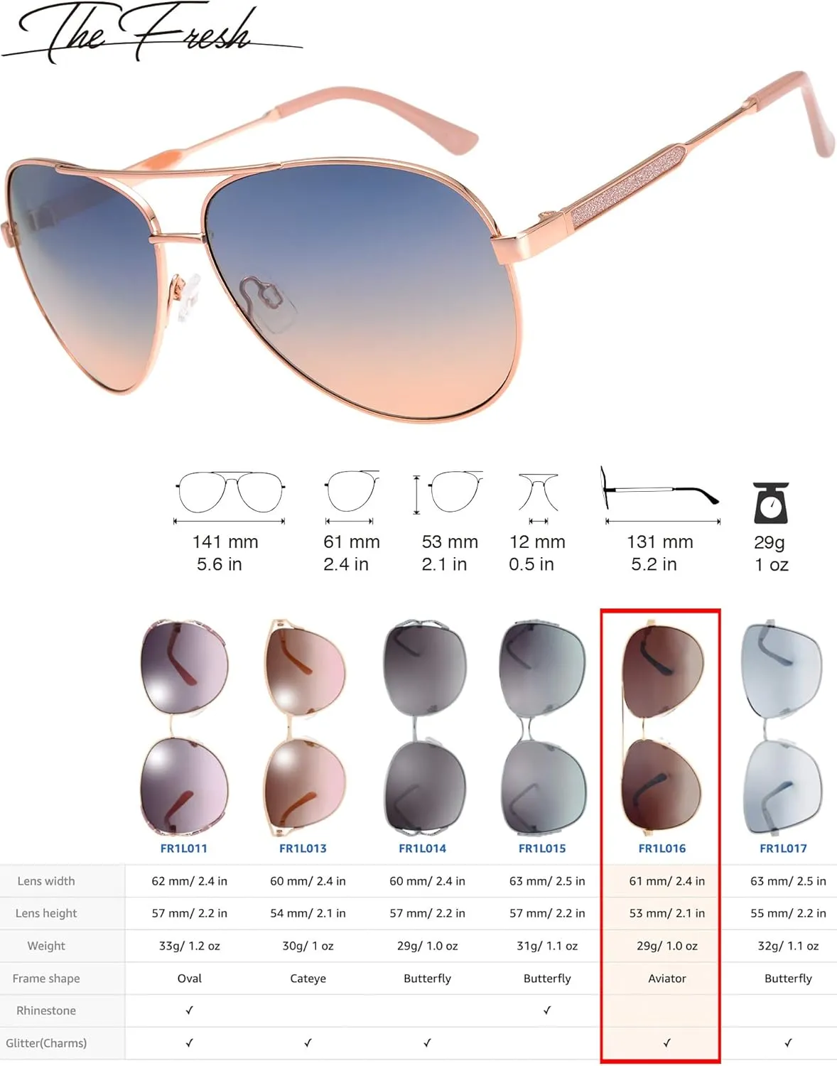 The Fresh Classic Crystal Elegant Women Beauty Design Sunglasses Gift Box