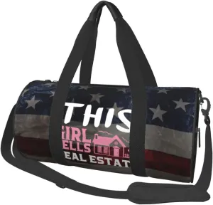 This Girl Sells Real Estate Duffel Bag Gym Bag Travel Sports Tote Large Foldable Beach Swim Yoga7