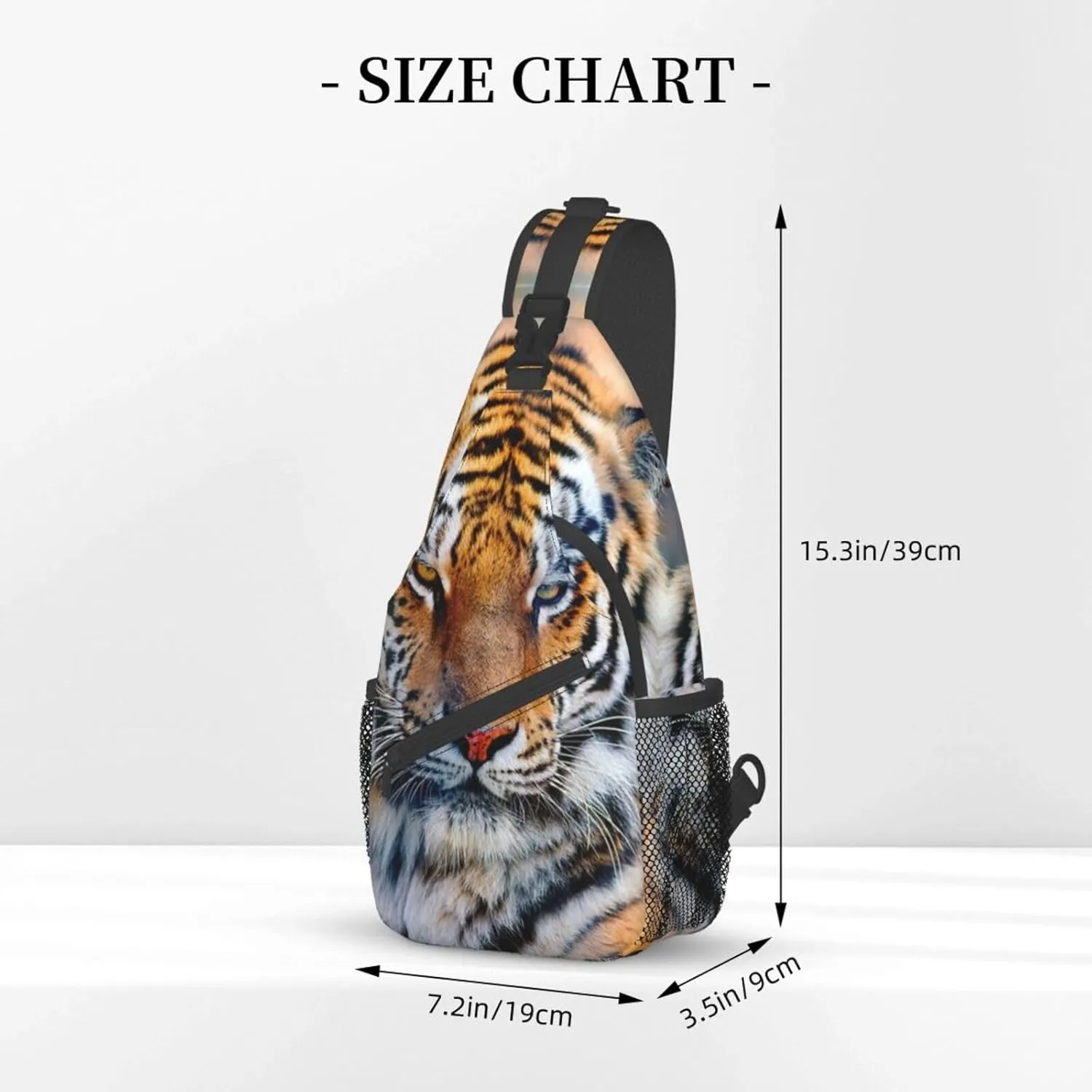 Tiger Crossbody Bag Men Shoulder Bag Backpack Cool Sling Bag Chest Casual Daypack for Outdoor