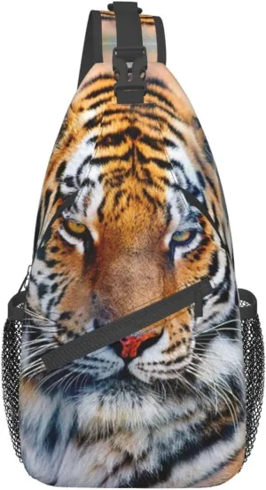 Tiger Crossbody Bag Men Shoulder Bag Backpack Cool Sling Bag Chest Casual Daypack for Outdoor
