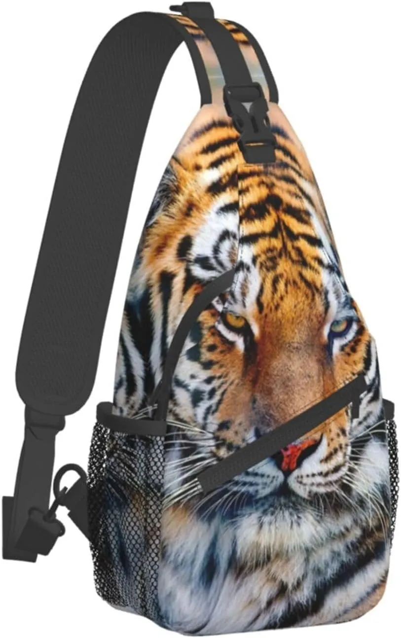 Tiger Crossbody Bag Men Shoulder Bag Backpack Cool Sling Bag Chest Casual Daypack for Outdoor