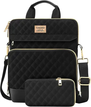 TiMOVO 13 Inch Tablet Sleeve Bag with Shoulder Strap for iPad Air 13" M3 2025, iPad Pro 13", iPad Pro 12.9", Galaxy Tab S9 Plus/S10 Plus/S9 FE /S9 FE Plus 12.4", Remarkable Paper Pro 11.8", Black
