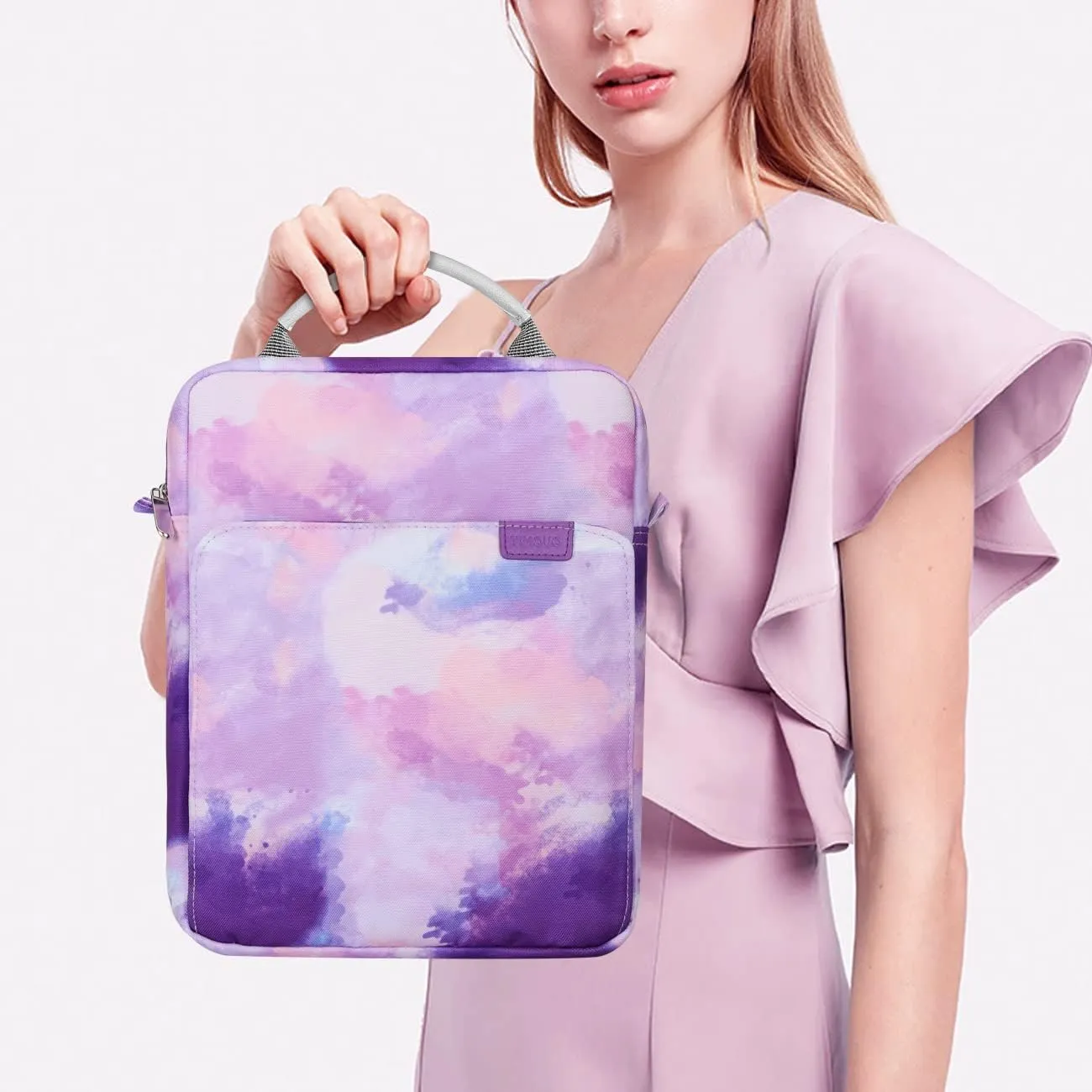 TiMOVO 9-11 Inch Tablet Sleeve Bag with Shoulder Strap for iPad 11-inch A16 2025, iPad 10th Gen. 10.9", iPad 10.2", iPad Air 11 Inch/5th/4th Gen. 10.9", Galaxy Tab A9 Plus 11", Watercolor Purple