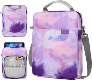 TiMOVO 9-11 Inch Tablet Sleeve Bag with Shoulder Strap for iPad 11-inch A16 2025, iPad 10th Gen. 10.9", iPad 10.2", iPad Air 11 Inch/5th/4th Gen. 10.9", Galaxy Tab A9 Plus 11", Watercolor Purple