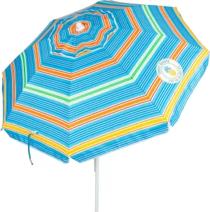 Tommy Bahama 6' UPF 50  Tilt Beach Umbrella with Integrated Sand Anchor, Wind Vent, and Carry Bag, Multi Stripe