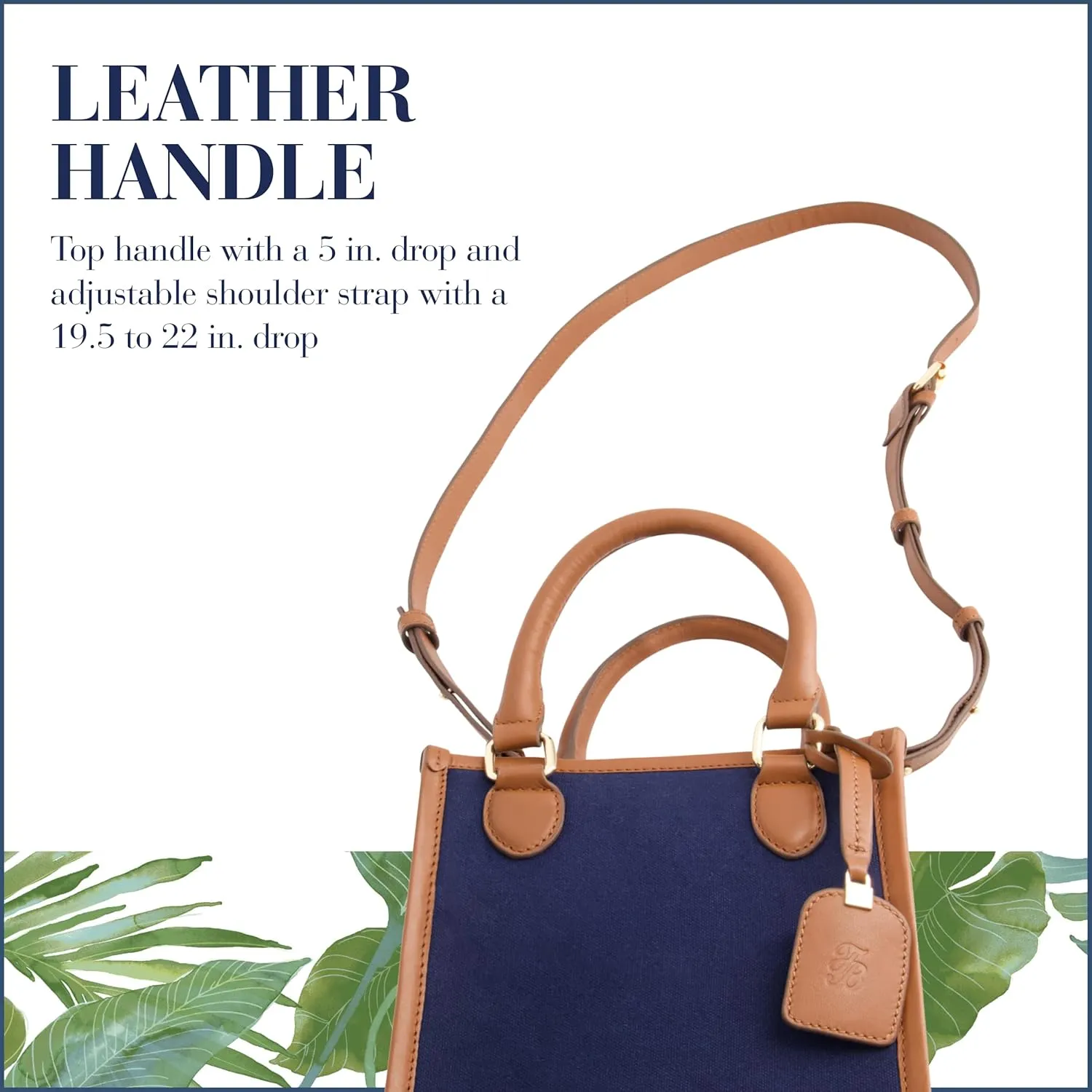 Tommy Bahama Women's Tote Bag, North South Travel Purse Handbag with Adjustable Shoulder Strap and Leather Trim