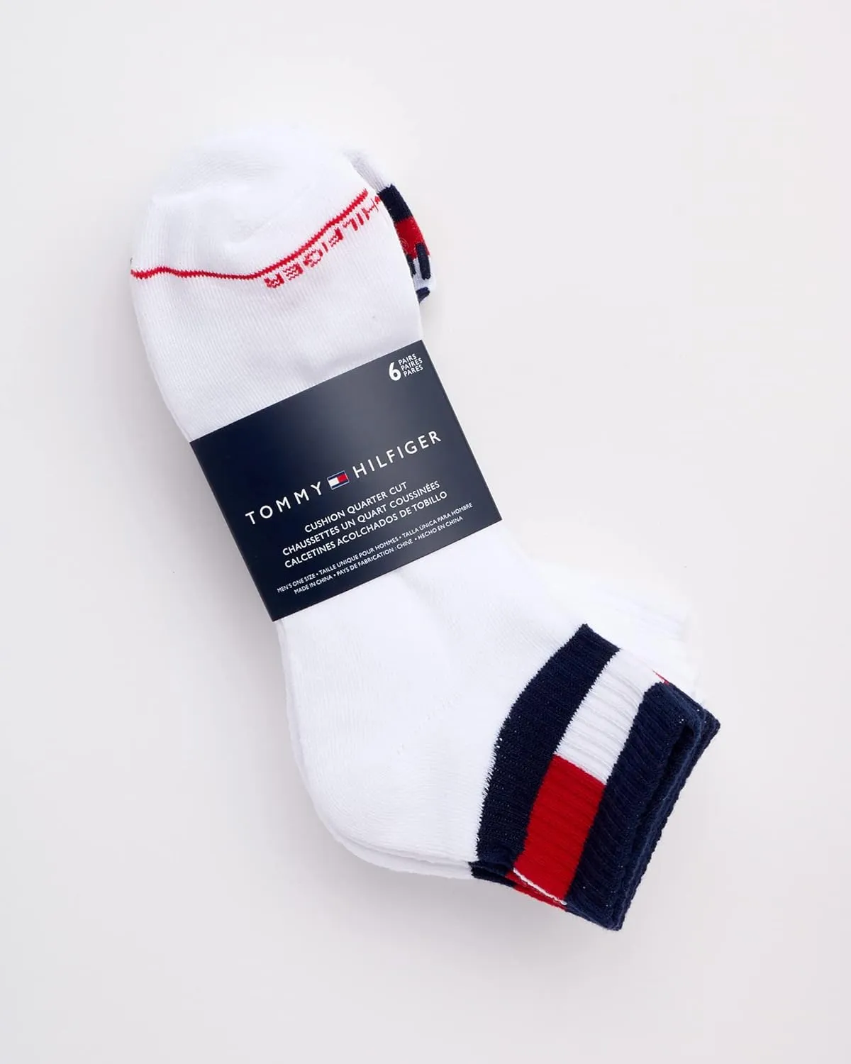 Tommy Hilfiger Men's Athletic Socks - Performance Cushion Quarter Cut Ankle Socks (6 Pack)