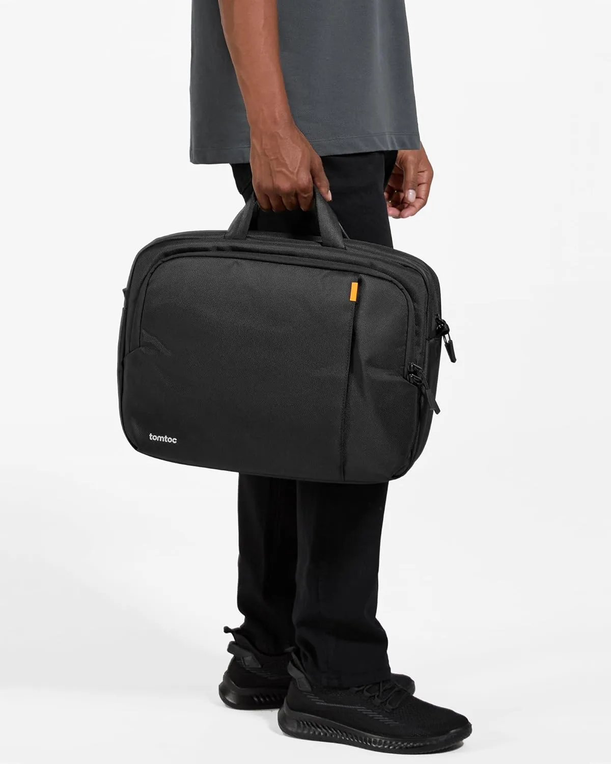 tomtoc Multi-functional Laptop Briefcase Business Shoulder Bag Fits 16-inch MacBook Pro M4/M3/M2/M1, 15-inch MacBook Air, 15-inch Surface Laptop/Book, Water-repellent Protective Messenger Computer Bag