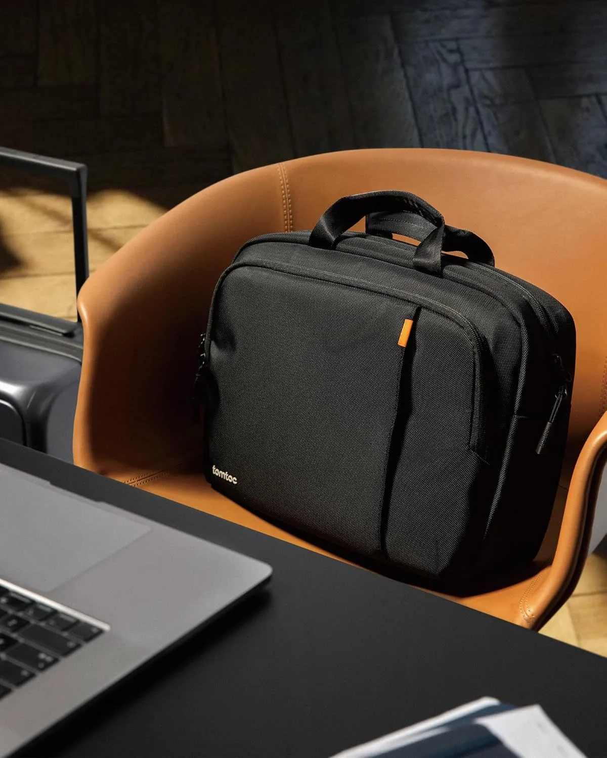 tomtoc Multi-functional Laptop Briefcase Business Shoulder Bag Fits 16-inch MacBook Pro M4/M3/M2/M1, 15-inch MacBook Air, 15-inch Surface Laptop/Book, Water-repellent Protective Messenger Computer Bag
