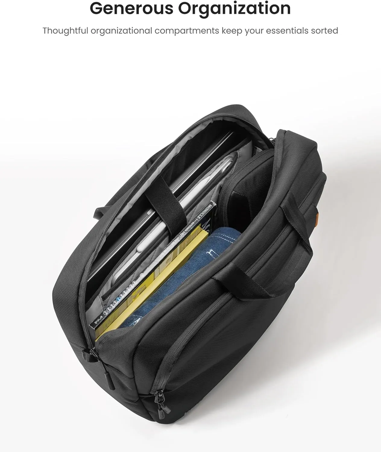 tomtoc Multi-functional Laptop Briefcase Business Shoulder Bag Fits 16-inch MacBook Pro M4/M3/M2/M1, 15-inch MacBook Air, 15-inch Surface Laptop/Book, Water-repellent Protective Messenger Computer Bag