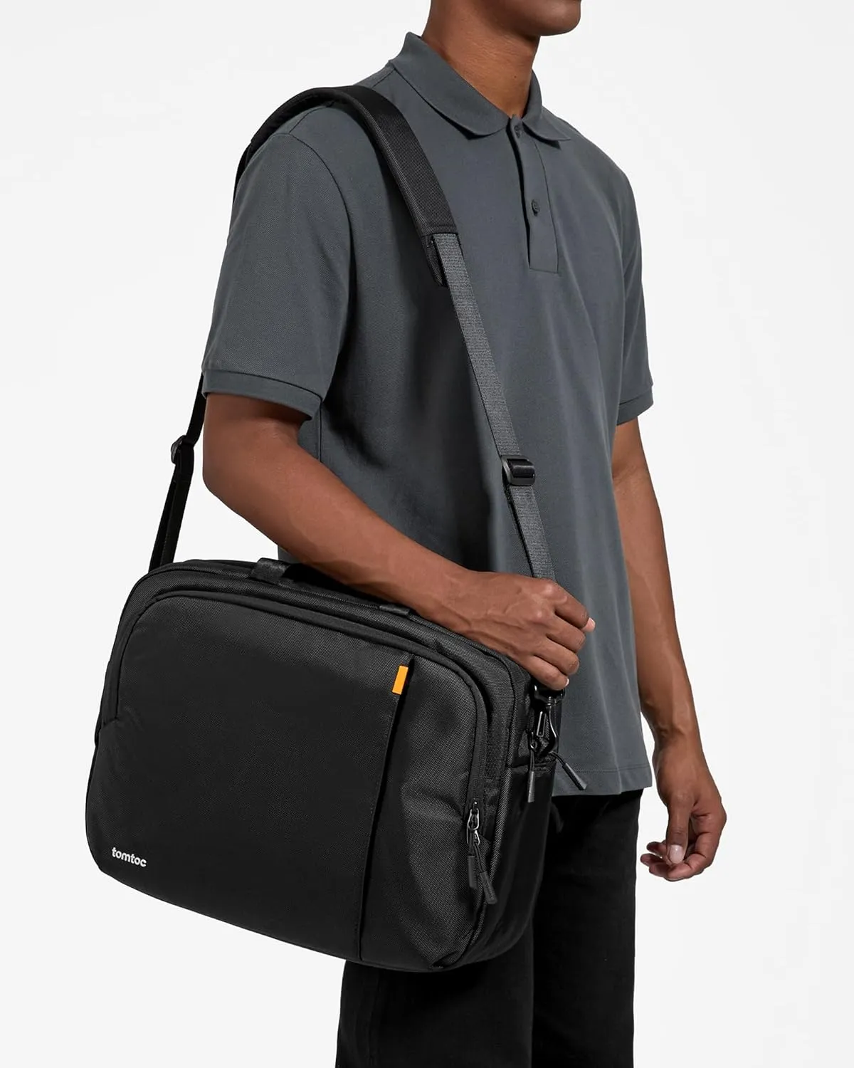 tomtoc Multi-functional Laptop Briefcase Business Shoulder Bag Fits 16-inch MacBook Pro M4/M3/M2/M1, 15-inch MacBook Air, 15-inch Surface Laptop/Book, Water-repellent Protective Messenger Computer Bag