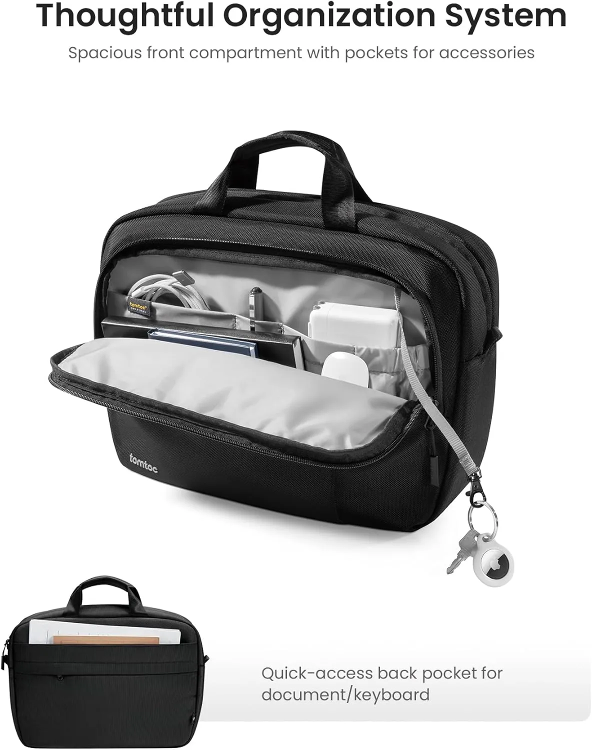 tomtoc Multi-functional Laptop Briefcase Business Shoulder Bag Fits 16-inch MacBook Pro M4/M3/M2/M1, 15-inch MacBook Air, 15-inch Surface Laptop/Book, Water-repellent Protective Messenger Computer Bag