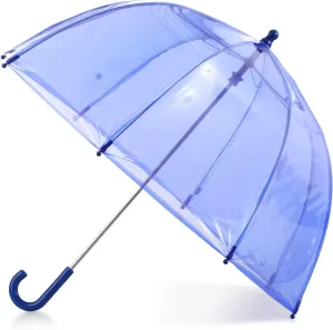 totes Kids Clear Bubble Umbrella with Dome Canopy, Lightweight Design, Wind and Rain Protection, Blue, Kids - 38" Canopy
