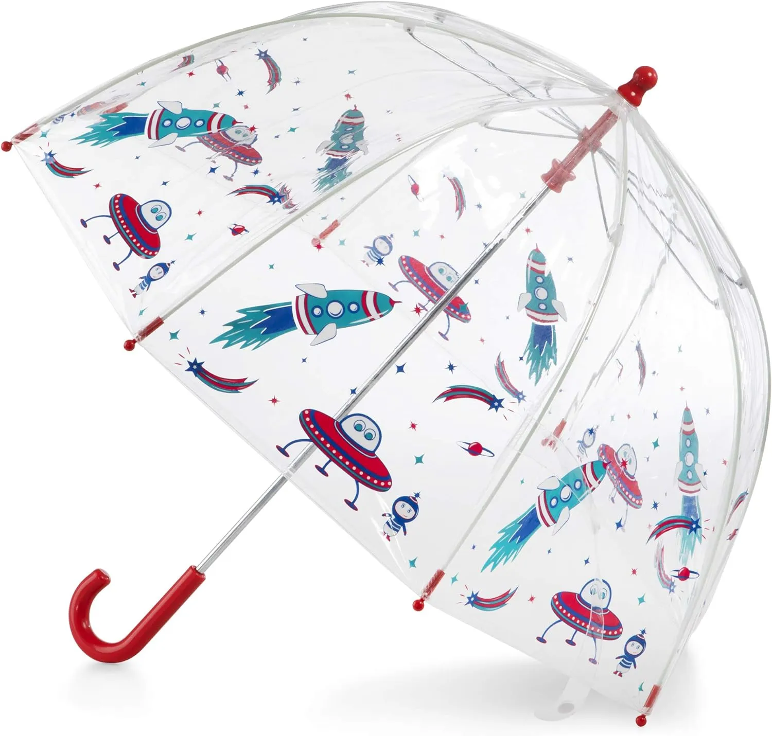 totes Kid's Clear Bubble Umbrella with Dome Canopy, Lightweight Design, Wind and Rain Protection, Cosmic Adventure, Kids-38