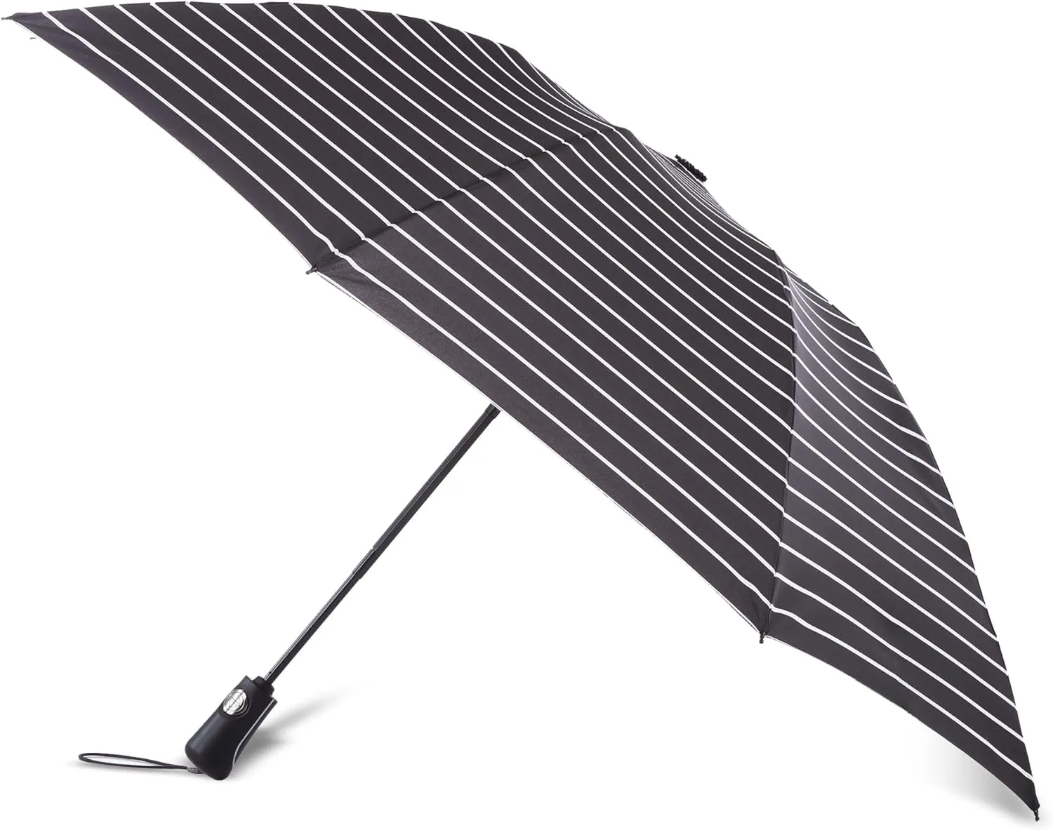 totes Reverse Close Folding Inbrella with Auto Open Close and Compact, Windproof Design, Black