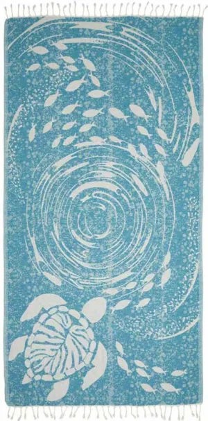 Tourbillon Turquoise - Turkish Towel by Sun Drunk