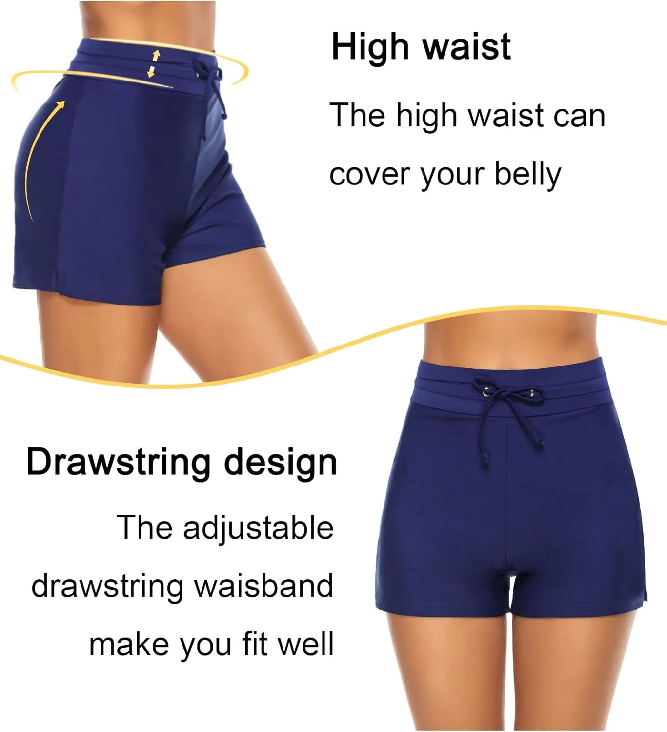 Tournesol Women's Swim Shorts High Waisted Bathing Suit Bottoms Swimsuit Tankini Boy Shorts with Liner