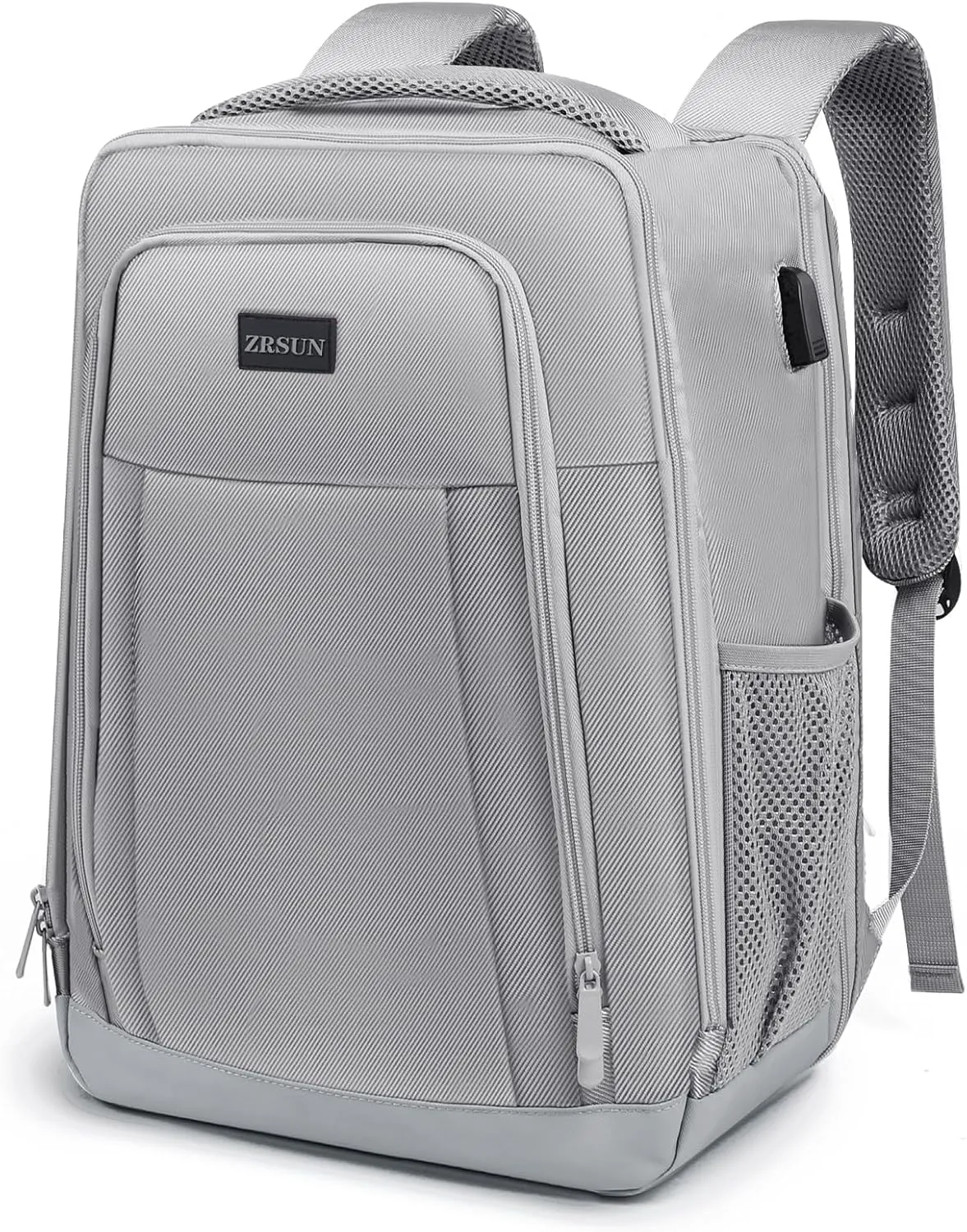 Travel Backpack, Business Anti Theft Slim Sturdy Laptops Backpack with USB Charging Port, Water Resistant College School Laptop Bag for Men & Women Fits 15.6 Inch Notebook(Grey)