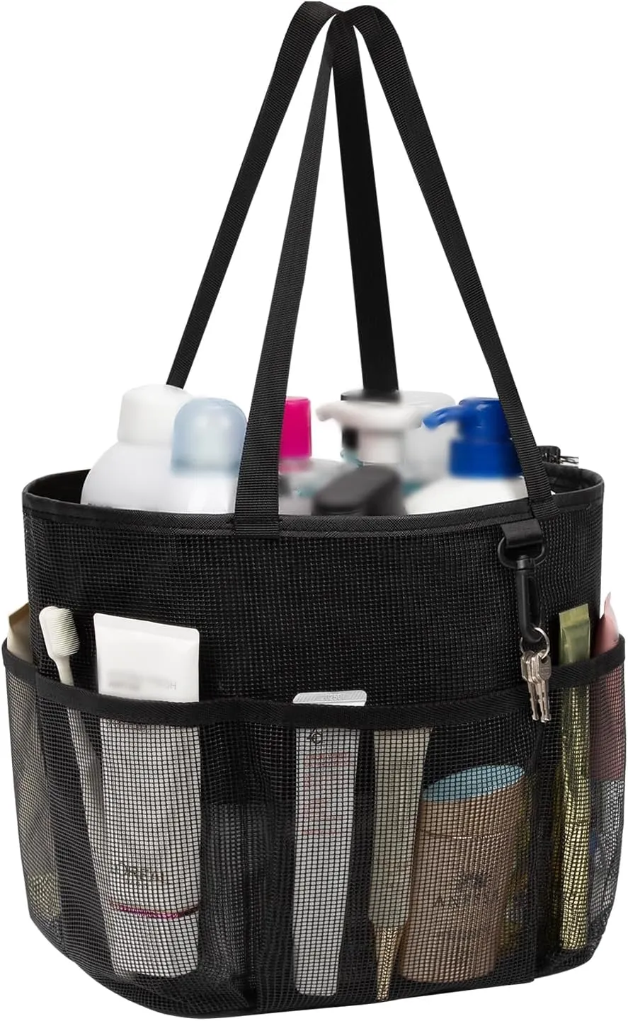 Travel Toiletry Bag, Large Capacity Toiletry Bag for Women Men, Mesh Shower Tote Bag, Quick Dry Shower Caddy Portable Toiletry Bath Bag Organizer for Bathroom, Gym, Beach, Swimming, Traveling, Mesh