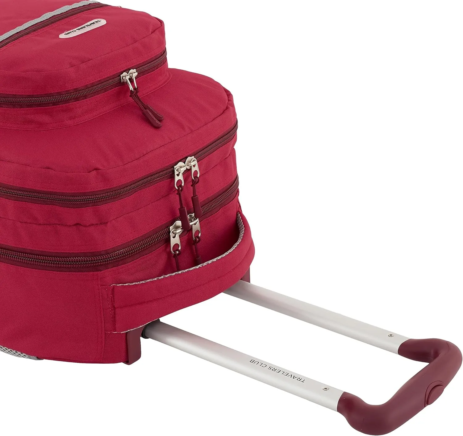Travelers Club Rolling Backpack, Red, 20 Inch with Laptop Compartment