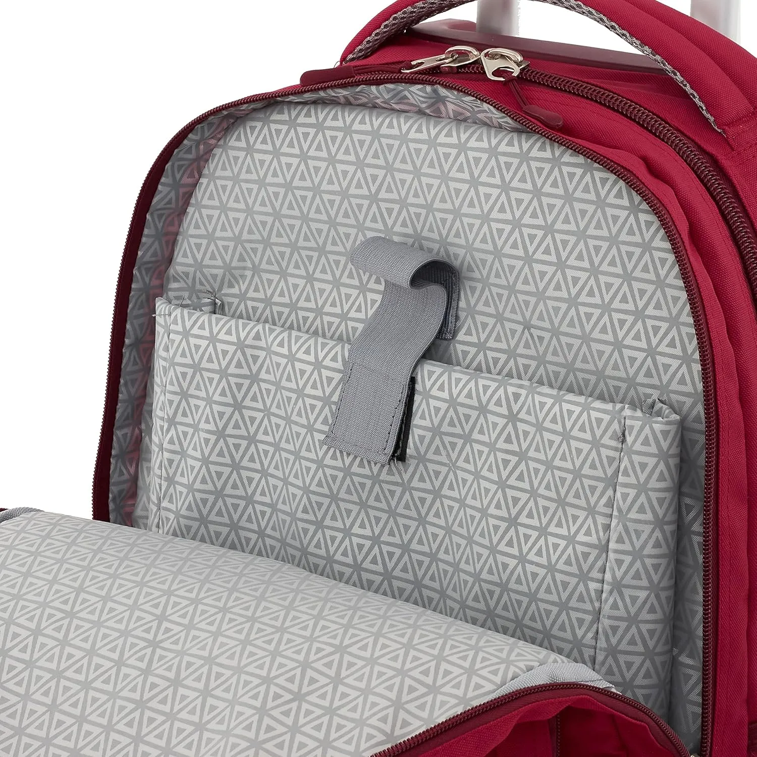 Travelers Club Rolling Backpack, Red, 20 Inch with Laptop Compartment
