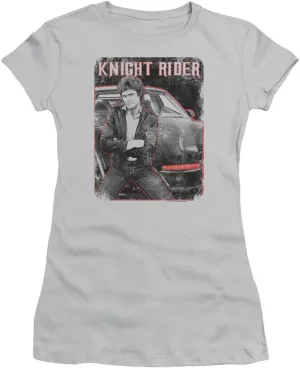 Trevco Knight Rider Knight and Kitt Juniors' Sheer Fitted T Shirt