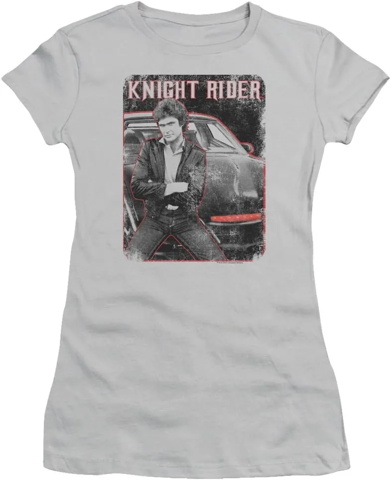 Trevco Knight Rider Knight and Kitt Juniors' Sheer Fitted T Shirt