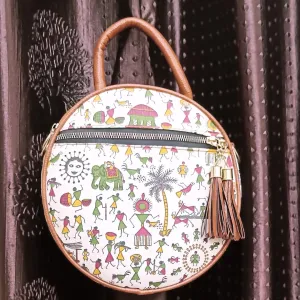 Tribal Tales - Round Shape Hand Cum Sling Bags