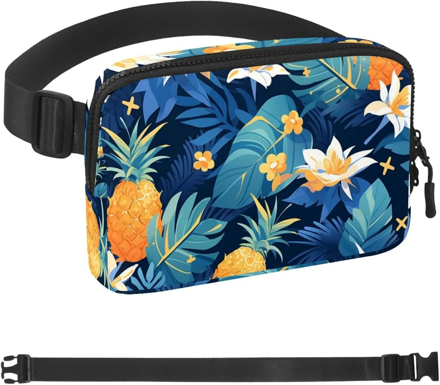Tropical Pineapple-895 Crossbody Fanny Pack for Men&Women,Belt Bag for Travel Casual Walking Running Hiking Cycling