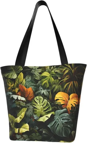Tropical Rainforest Palm Leaves Women's fashion shoulder bag, shopping handbag, suitable for weekend travel shopping shoulder bag messenger bag