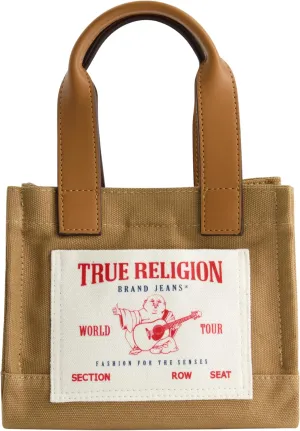 True Religion Tote Bag, Women's Mini Travel Shoulder Bag with Adjustable Strap