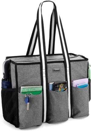 Trunab Utility Tote Bag for Teacher Nurse Bag and Tote for Work for Women with 15.6” Laptop Sleeve, Multiple Pockets