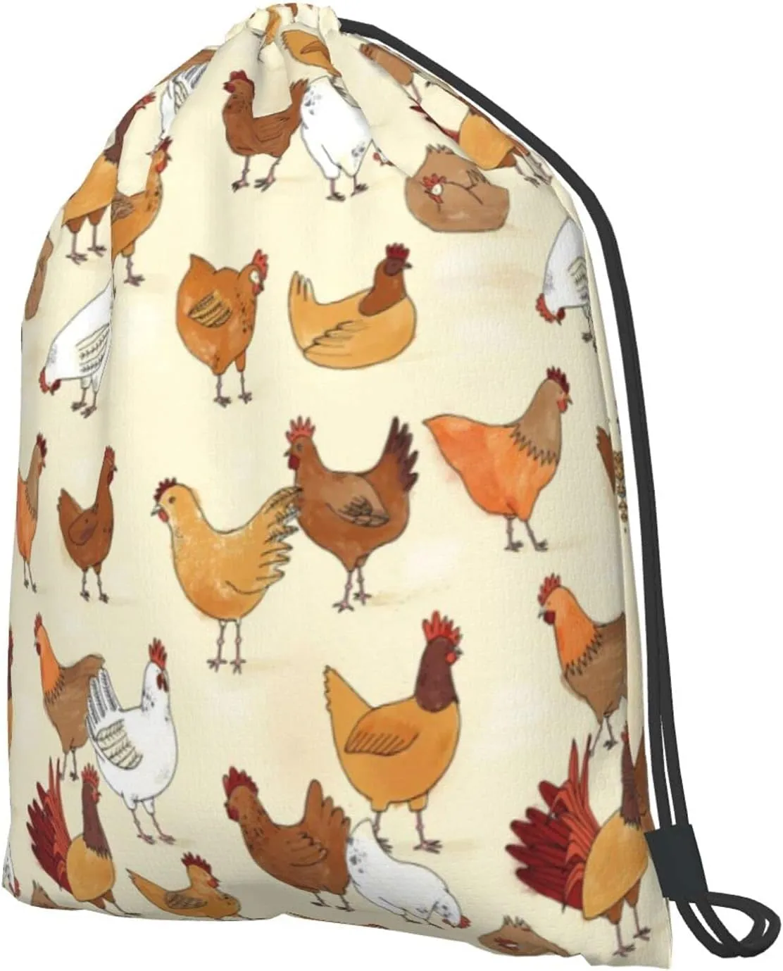 TumzfhQ Drawstring Backpack String Bag Sports Sackpack Gym Cinch Beach Travel Sack for Men Women Teens A Brood Of Chickens