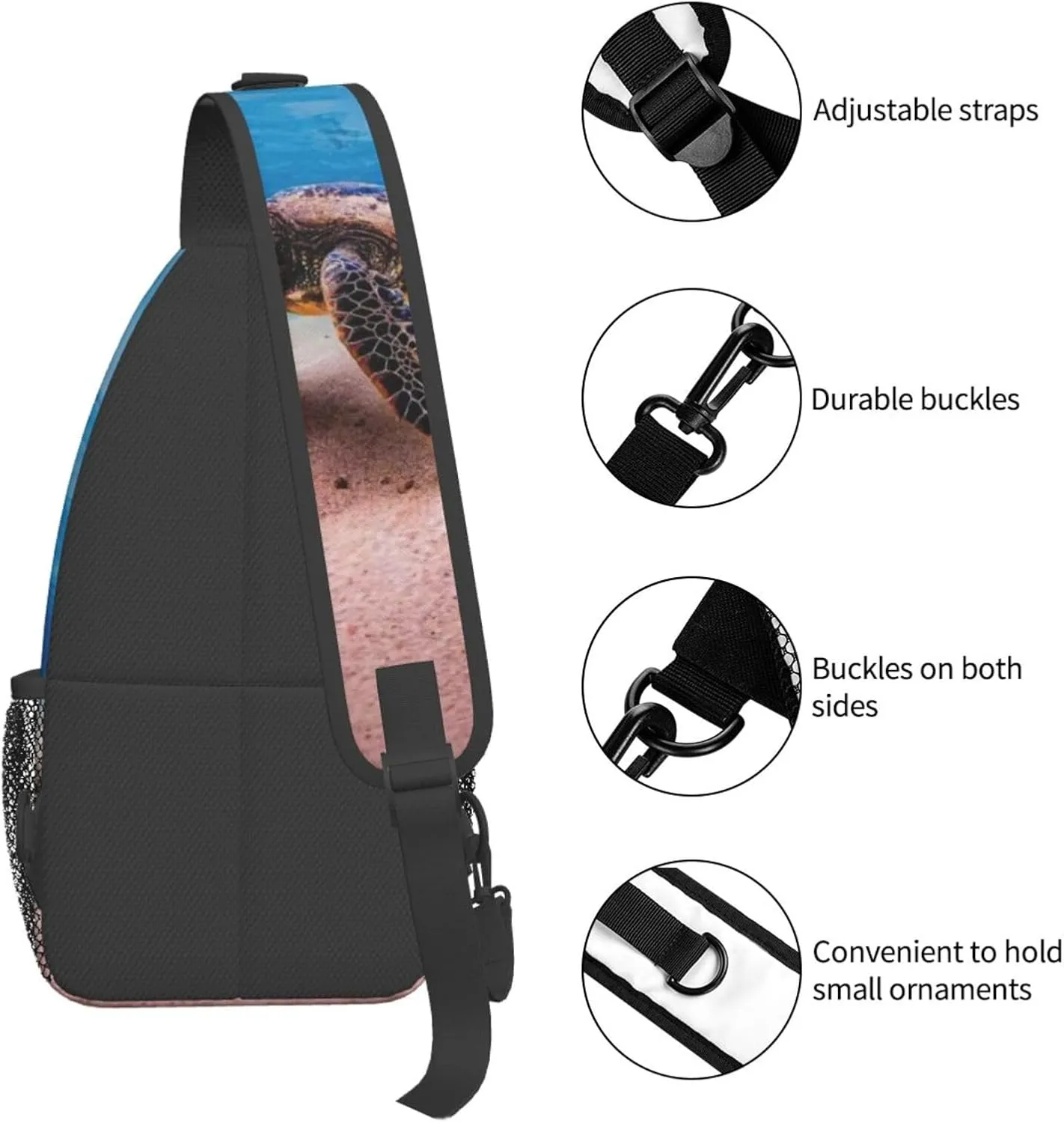 Turtle Shoulder Bag Sea Turtle Sling Backpack Daypack Casual Backpack Hiking Bag Beach Backpack Bag
