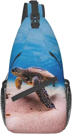 Turtle Shoulder Bag Sea Turtle Sling Backpack Daypack Casual Backpack Hiking Bag Beach Backpack Bag